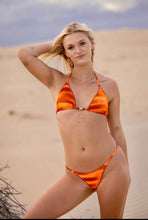 Halter Neck Triangle Bikini top in sun set embroidery