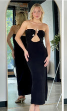 Black maxi rock dress strapless