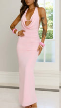 Halter cowl neck maxi with built in bra