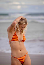 Halter Neck Triangle Bikini top in sun set embroidery