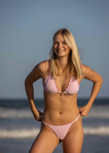 Brazilian bikini bottoms in pink & white checkered