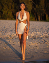 Hand-made crochet mini sarong white