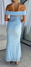 Blue Maxi mesh lace dress