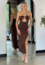 Maxi Chocolate rock dress strapless