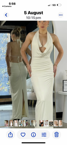 Halter cowl neck maxi dress with bra insert