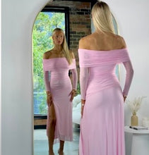 Candy strapless dress with split