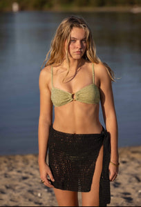 Crochet black mini Sarong “Hand-made”