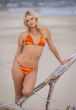 Halter Neck Triangle Bikini top in sun set embroidery