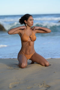 Brazilian bikini bottoms in Copper