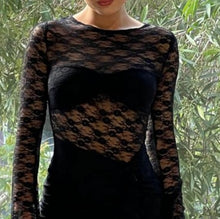 Black lace mini dress with stitched in bra