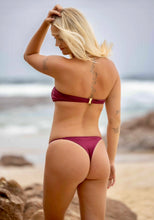 Birubi Brazilian bikini bottom in silky burgundy
