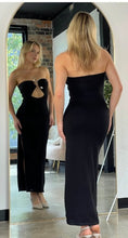 Black maxi rock dress strapless
