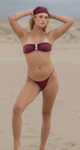 Birubi Brazilian bikini bottom in silky burgundy