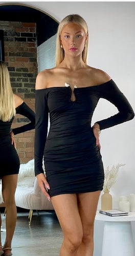 Black mini rock dress