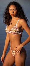 Triangle bikini top , multi colour mesh