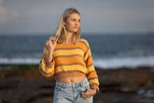 Hand-made Crochet jumper , sun set tones
