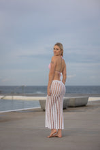 Hand-made crochet long fitted skirt with front tie .