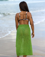 Hand-made crochet olive green sarong