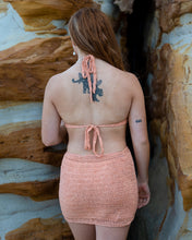 Handmade peach Crochet mini dress