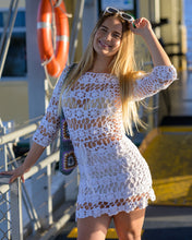 Hand-made crochet white dress