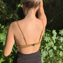 Ladies suede leather Bralette crop top in coffee