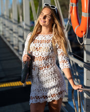 Hand-made crochet white dress
