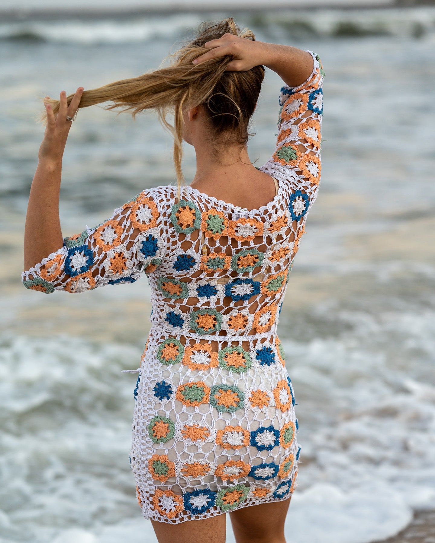 Hand-made crochet mini dress B Bikini Hand-made crochet mini dress B Bikini