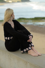 Hand-made Black crochet crop cardigan