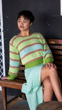 Hand-made Crochet jumper in green mix