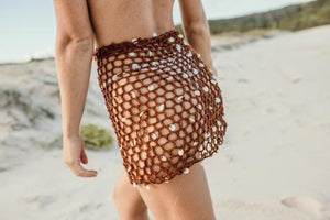 Hand-made Crochet sarong with shells