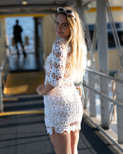 Hand-made crochet white dress