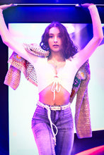 Hand-made crochet shell tassel belt